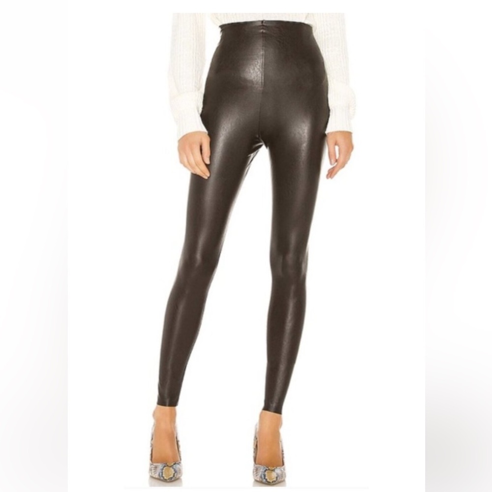 COMMANDO Perfect Control Faux Leather Legging in Espresso Brown - Size XS